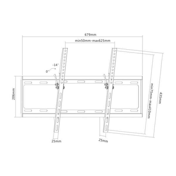 PureMounts® TV Halterung - Tilt - VESA 600x400