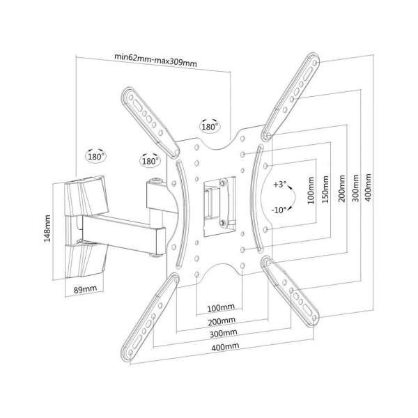 PureMounts® TV Halterung - Swivel - Vesa 400