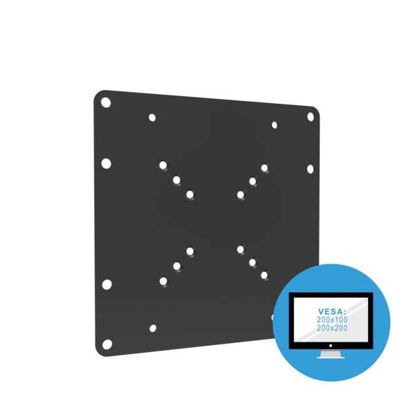 PureMounts® Universeller VESA Adapter 50x50 bis 200x200 schwarz