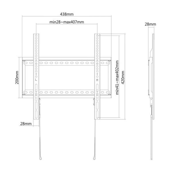 PureMounts® TV Halterung - FIX - VESA 400x400 - 32-70"
